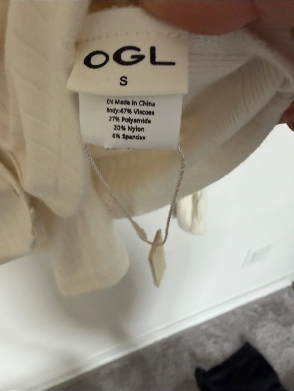 OGL Cream Ribbed Button-Front Top - Picture 2 of 4